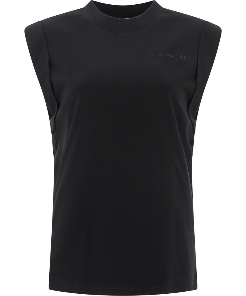 Alexander Mcqueen Womens Black Polyester T-Shirt商品第1张图片规格展示