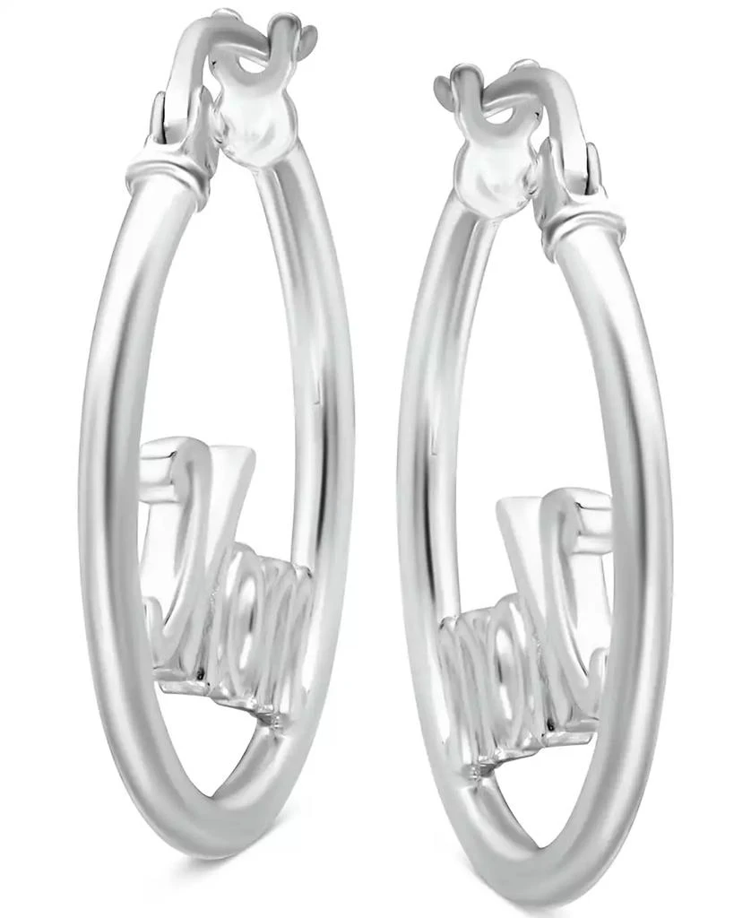 商品Giani Bernini|Giani Bernini Infinity Accent Small Hoop Earrings in Sterling Silver, 0.75", Created for Macy's, Created for Macy's,价格¥171,第3张图片详细描述