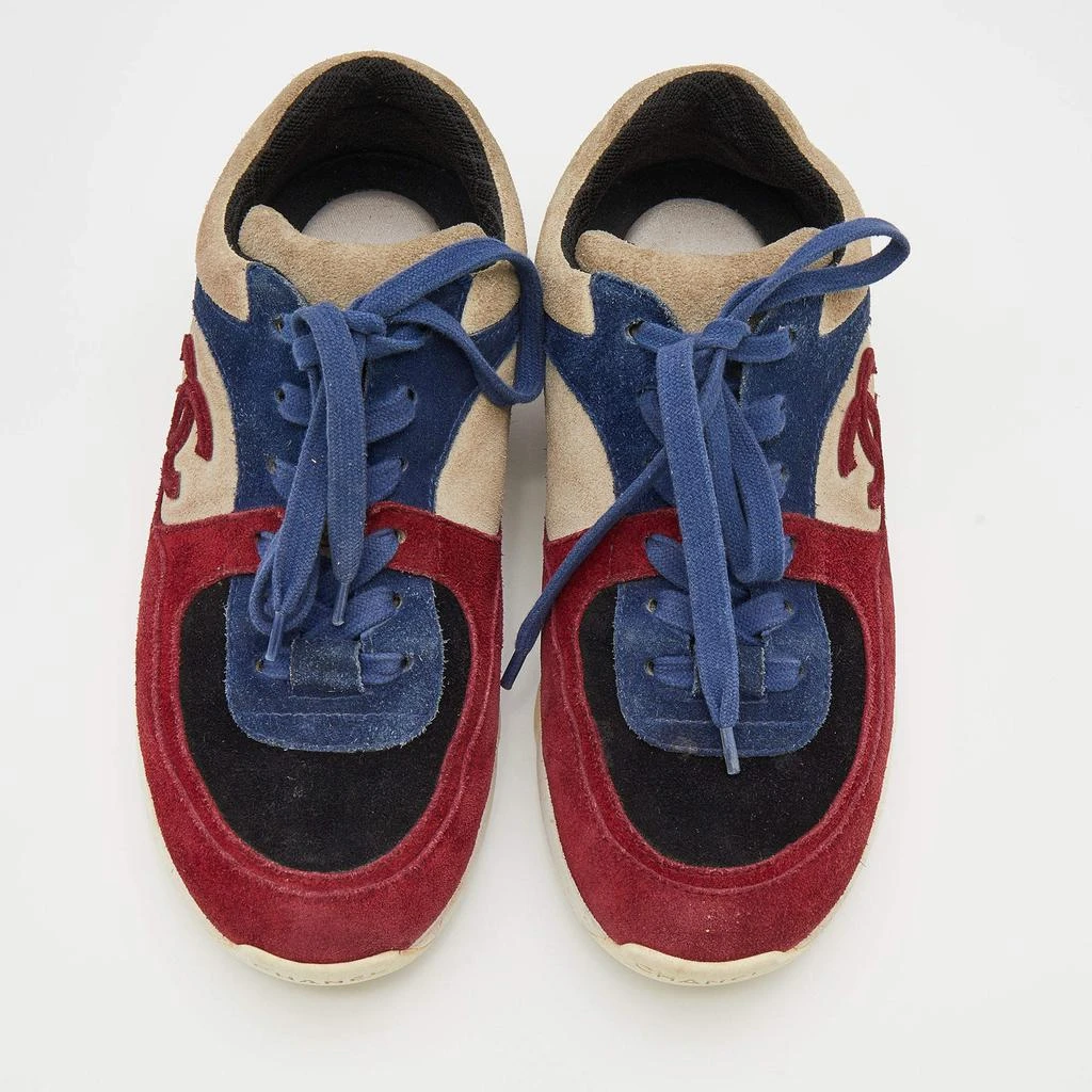 商品[二手商品] Chanel|Chanel Multicolor Suede CC Logo Low Top Sneakers Size 35,价格¥3658,第3张图片详细描述