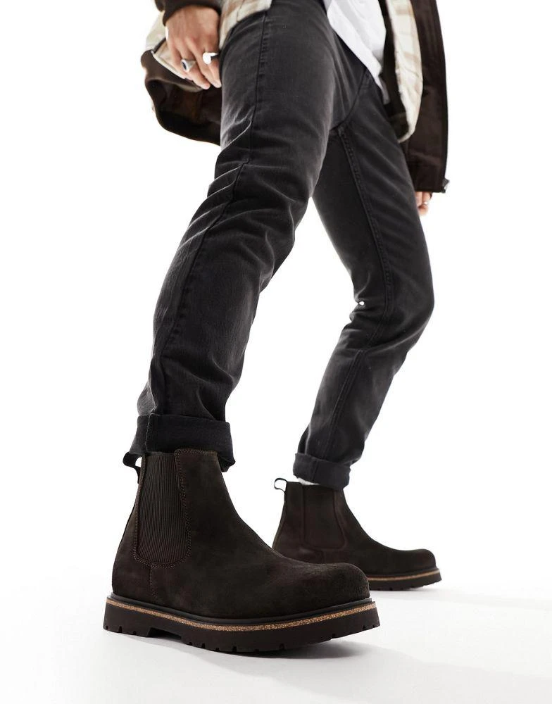 商品Birkenstock|Birkenstock Highwood chelsea boots in mocha suede,价格¥1633,第1张图片