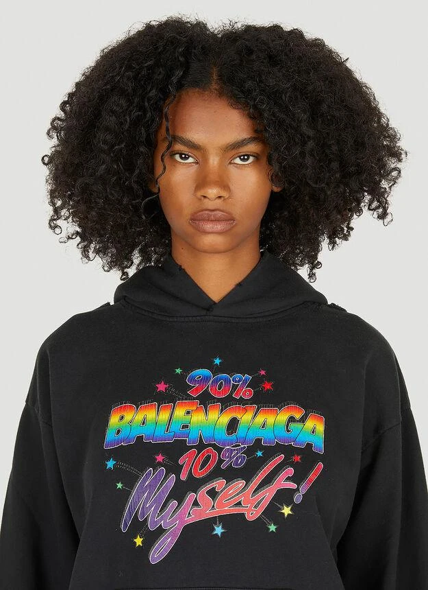 商品Balenciaga|Logo Print Small Fit Hooded Sweatshirt in Black,价格¥3328,第5张图片详细描述
