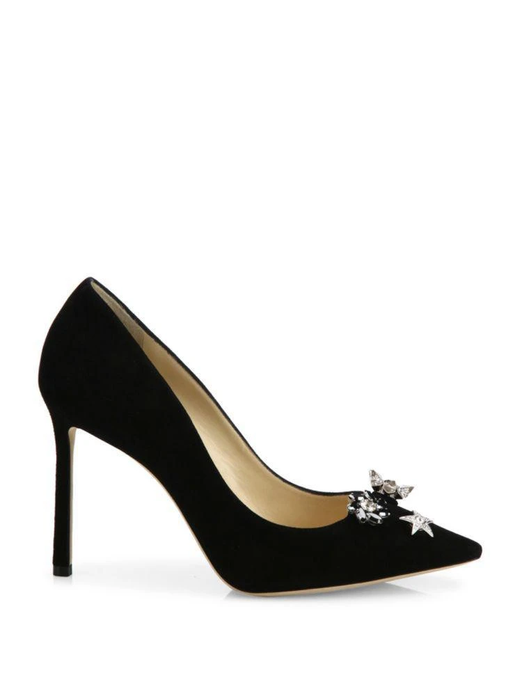 商品Jimmy Choo|Jasmine 100 水晶装饰麂皮高跟鞋,价格¥2838,第5张图片详细描述