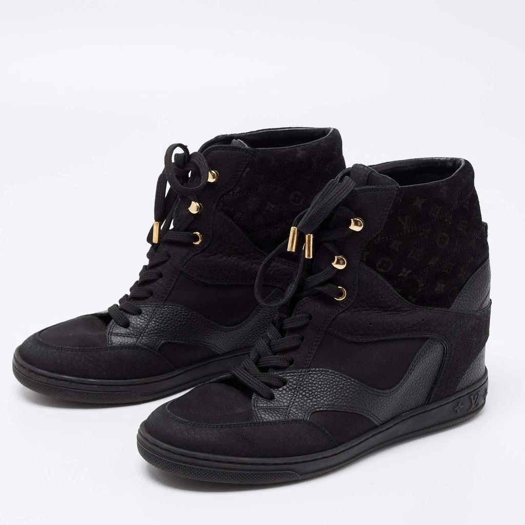 商品[二手商品] Louis Vuitton|Louis Vuitton Black Monogram Empreinte Suede and Leather High-Top Sneakers Size 37.5,价格¥2320,第2张图片详细描述