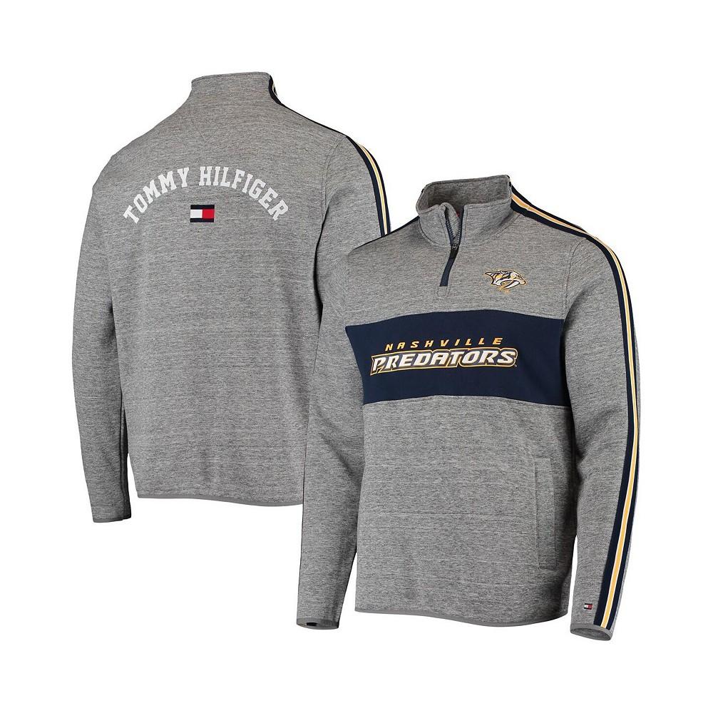 Men's Heathered Gray Nashville Predators Mario Quarter-Zip Jacket商品第1张图片规格展示