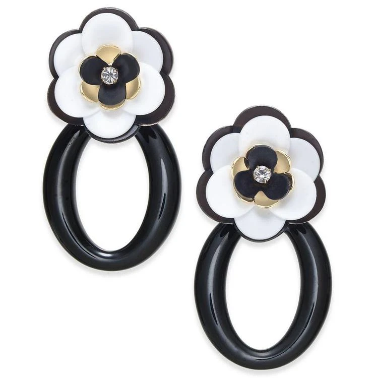 商品Kate Spade|Gold-Tone Crystal Accent Flower Drop Earrings,价格¥391,第1张图片