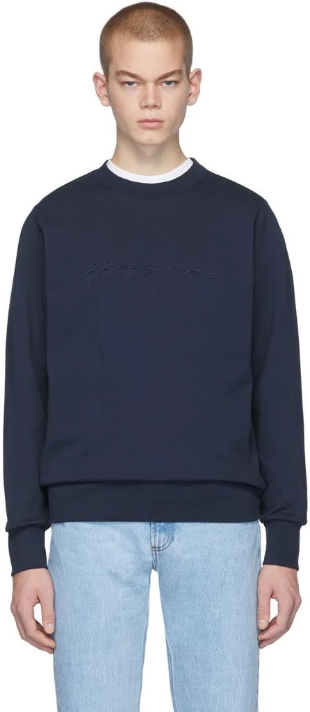 商品A.P.C.|Navy JJJJound Edition Justin Sweatshirt,价格¥930,第1张图片