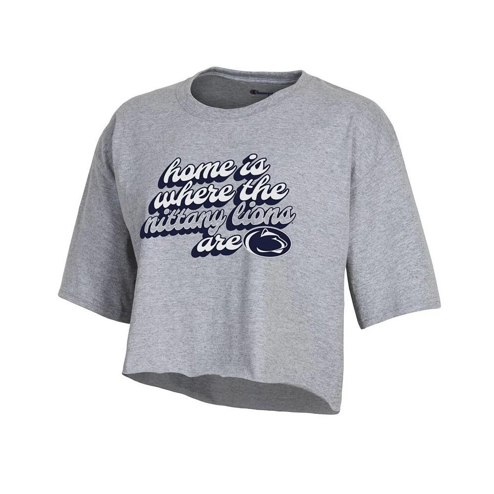 商品CHAMPION|Women's Gray Penn State Nittany Lions Boyfriend Cropped T-shirt,价格¥222,第2张图片详细描述