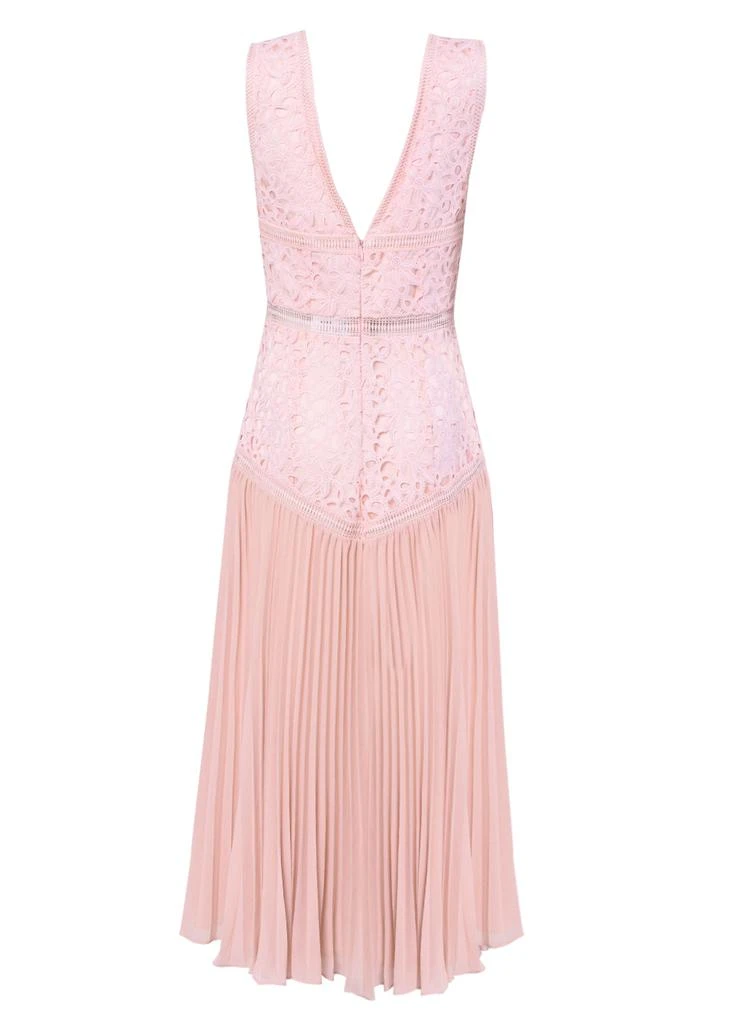 商品True Decadence|True decadence blush pink lace pleated midi dress,价格¥866,第3张图片详细描述