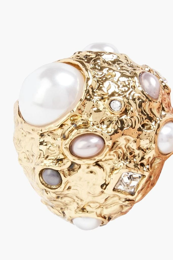 商品Kenneth Jay Lane|Gold-tone, crystal and faux pearl ring,价格¥261,第3张图片详细描述