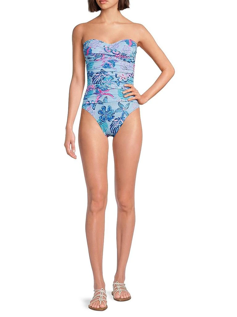 商品Lilly Pulitzer|Flamenco Ruched One-Piece Swimsuit,价格¥573,第2张图片详细描述