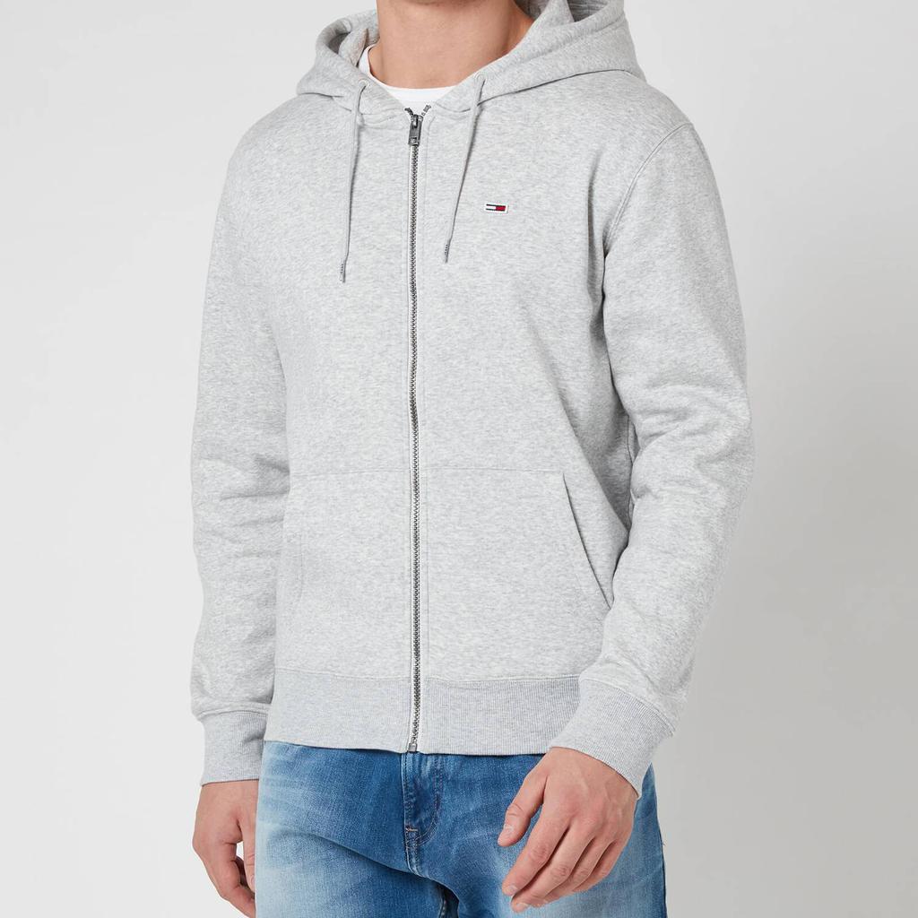 Tommy Jeans Men's Regular Fleece Zip Hoodie - Light Grey Heather商品第1张图片规格展示