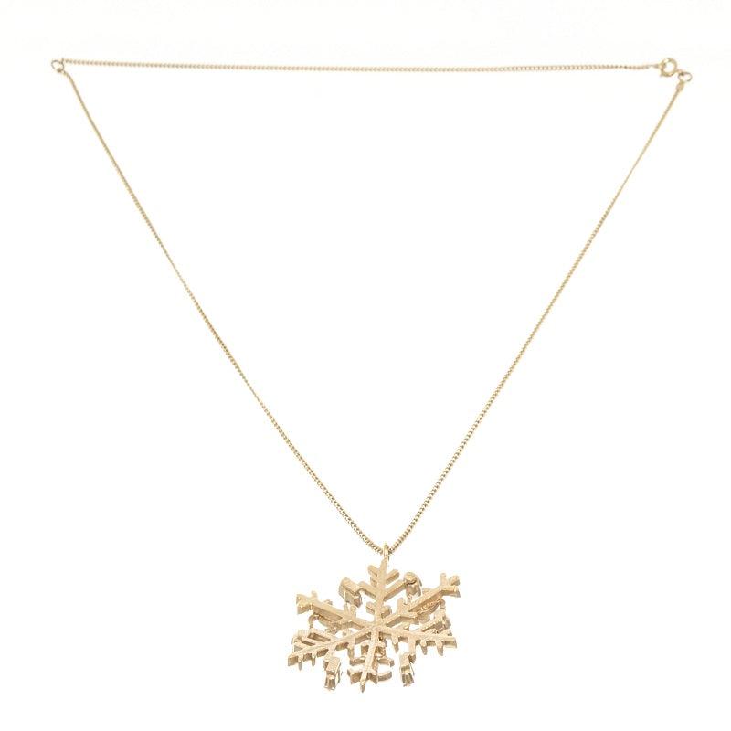 Chanel Gold Metal CC Snowflake Necklace商品第2张图片规格展示