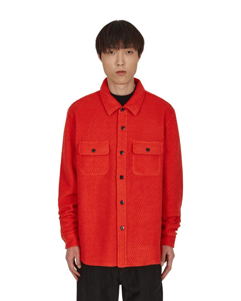 商品STUSSY|Textured Wool CPO Shirt Orange,价格¥674,第1张图片
