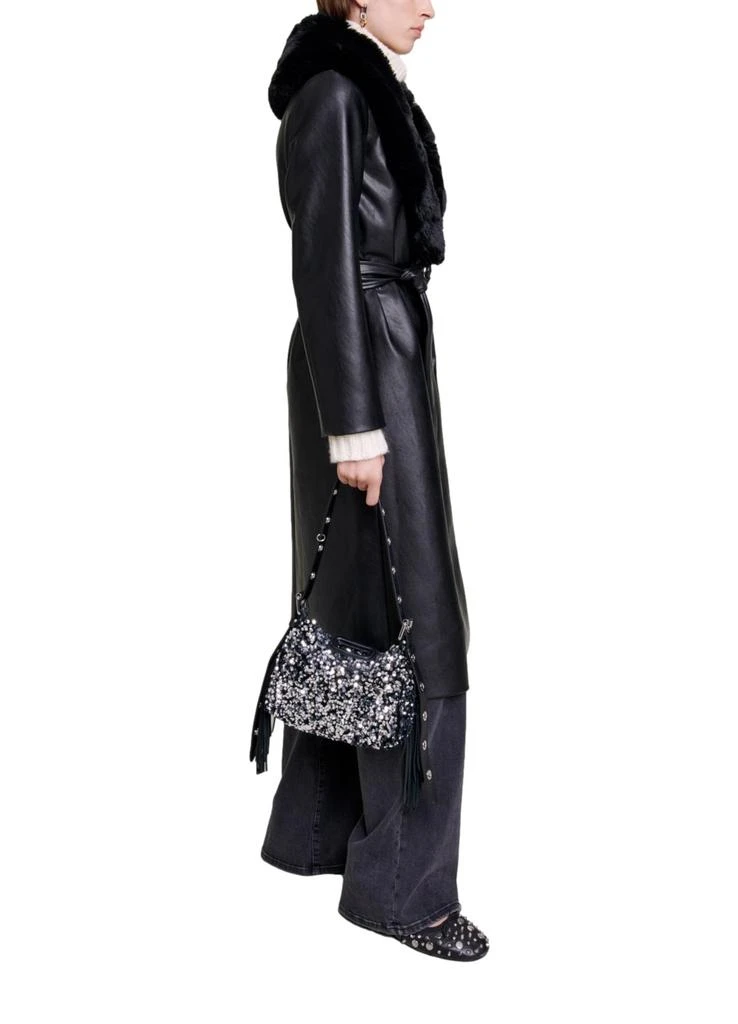 商品Maje|Long leather-effect coat,价格¥2658,第4张图片详细描述