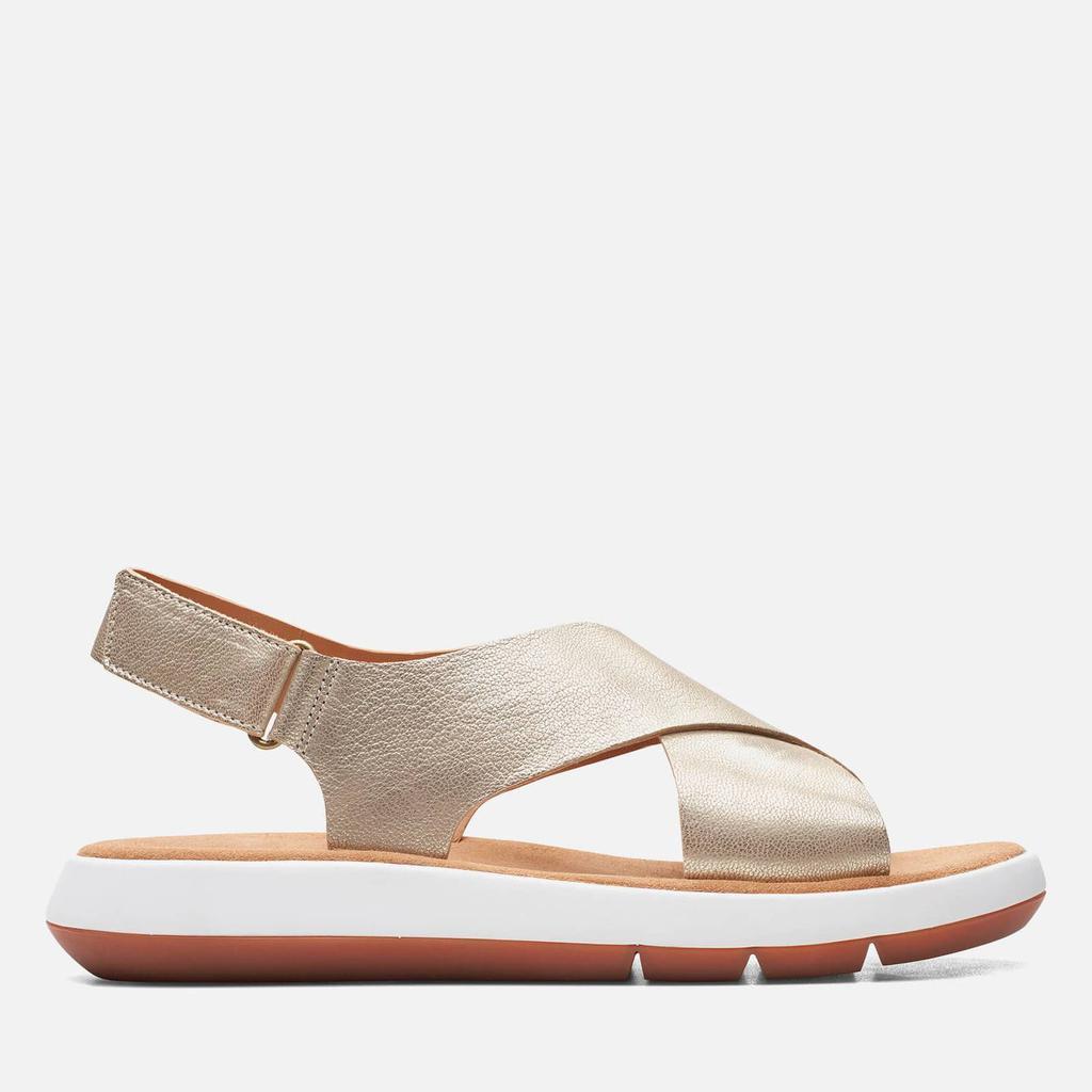 商品Clarks|Clarks Women's Jemsa Cross Leather Sandals - Champagne,价格¥359,第1张图片