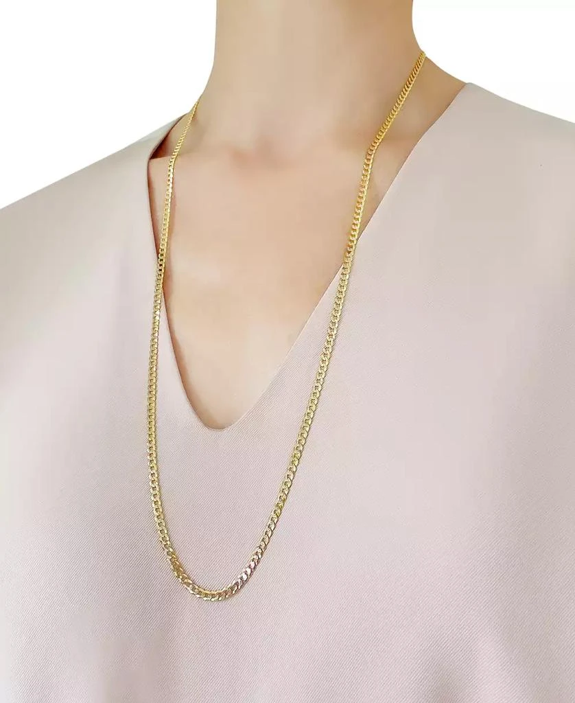 商品Italian Gold|28" Two-Tone Open Curb Link Chain Necklace (3-5/8mm) in Solid 14k Gold & White Gold,价格¥9089,第2张图片详细描述