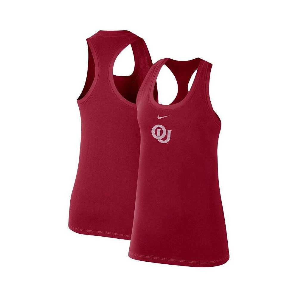 商品NIKE|Women's Crimson Oklahoma Sooners Varsity Stack Vault Racerback Scoop Neck Tank Top,价格¥210,第1张图片