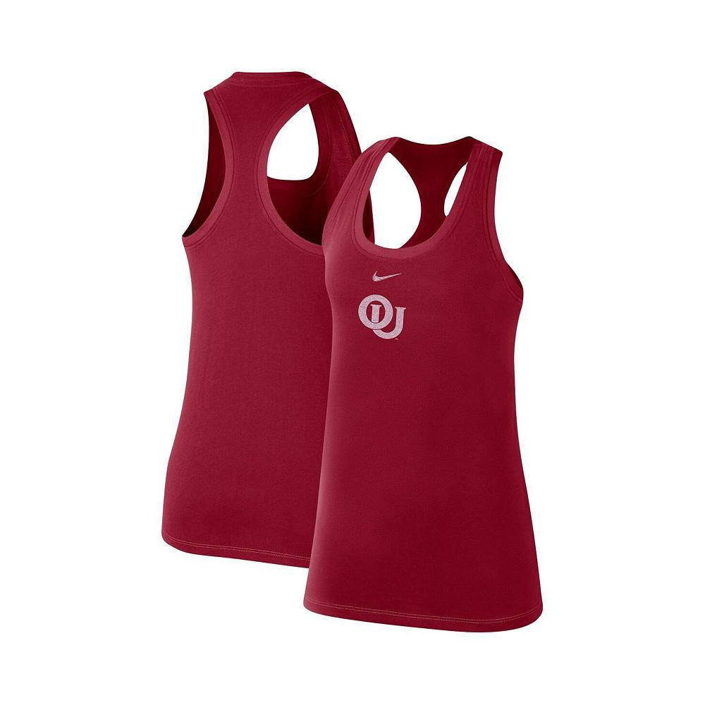 商品NIKE|Women's Crimson Oklahoma Sooners Varsity Stack Vault Racerback Scoop Neck Tank Top,价格¥199,第1张图片