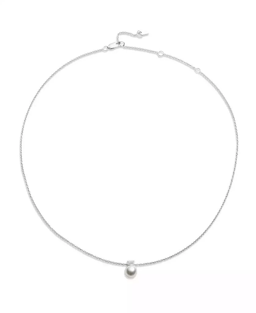 商品Ralph Lauren|Cubic Zirconia & Imitation Pearl Sterling Silver Pendant Necklace,价格¥505,第3张图片详细描述