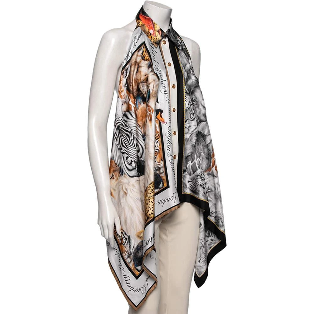 商品[二手商品] Burberry|Burberry Grey Animalia Printed Silk & Knit Bodysuit S,价格¥4296,第3张图片详细描述