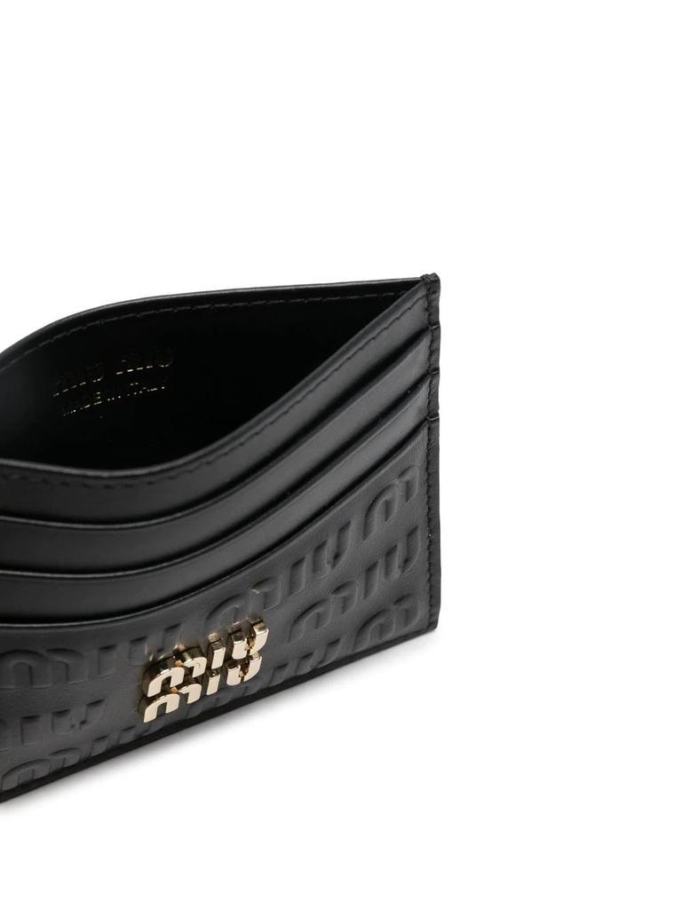 商品Miu Miu|MIU MIU logo-embossed leather cardholder black,价格¥2283,第5张图片详细描述