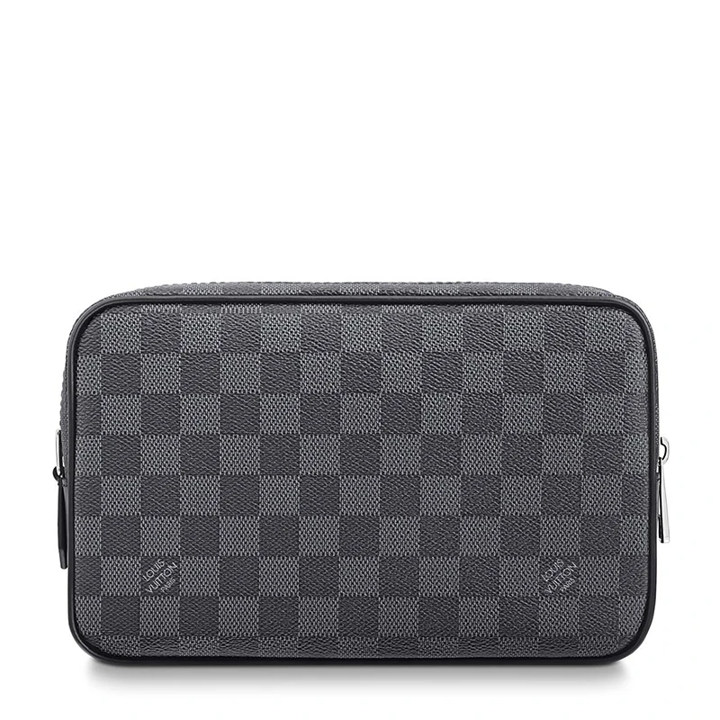 预售10天 Louis Vuitton/路易威登 22春夏新款KASAI系列 男士石墨色方格棋盘帆布配皮徽标印花银扣配腕带拉链开合手拿包N41664 商品