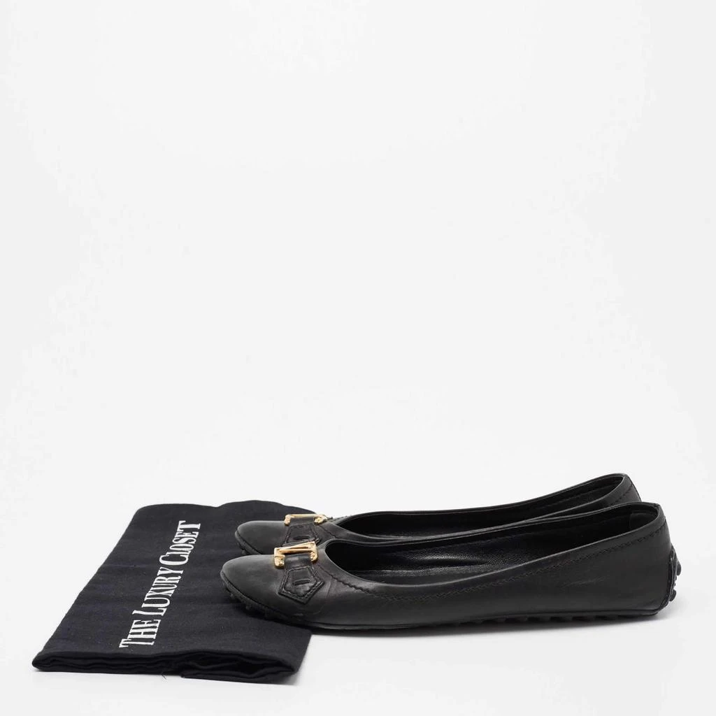 Louis Vuitton Black Leather Oxford Ballet Flats Size 38.5 商品