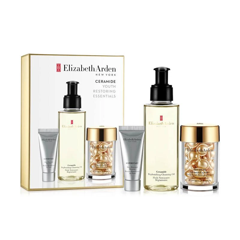 商品Elizabeth Arden|Elizabeth Arden 伊丽莎白雅顿 时空弹力赋活套装（金胶30粒+奇肌赋活精华液5ml+金致修护卸妆油100ml）,价格¥442,第1张图片