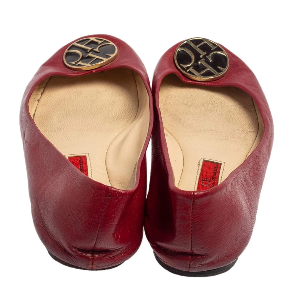 商品[二手商品] Carolina Herrera|CH Carolina Herrera Red Leather Logo Ballet Flats Size 37,价格¥876,第5张图片详细描述