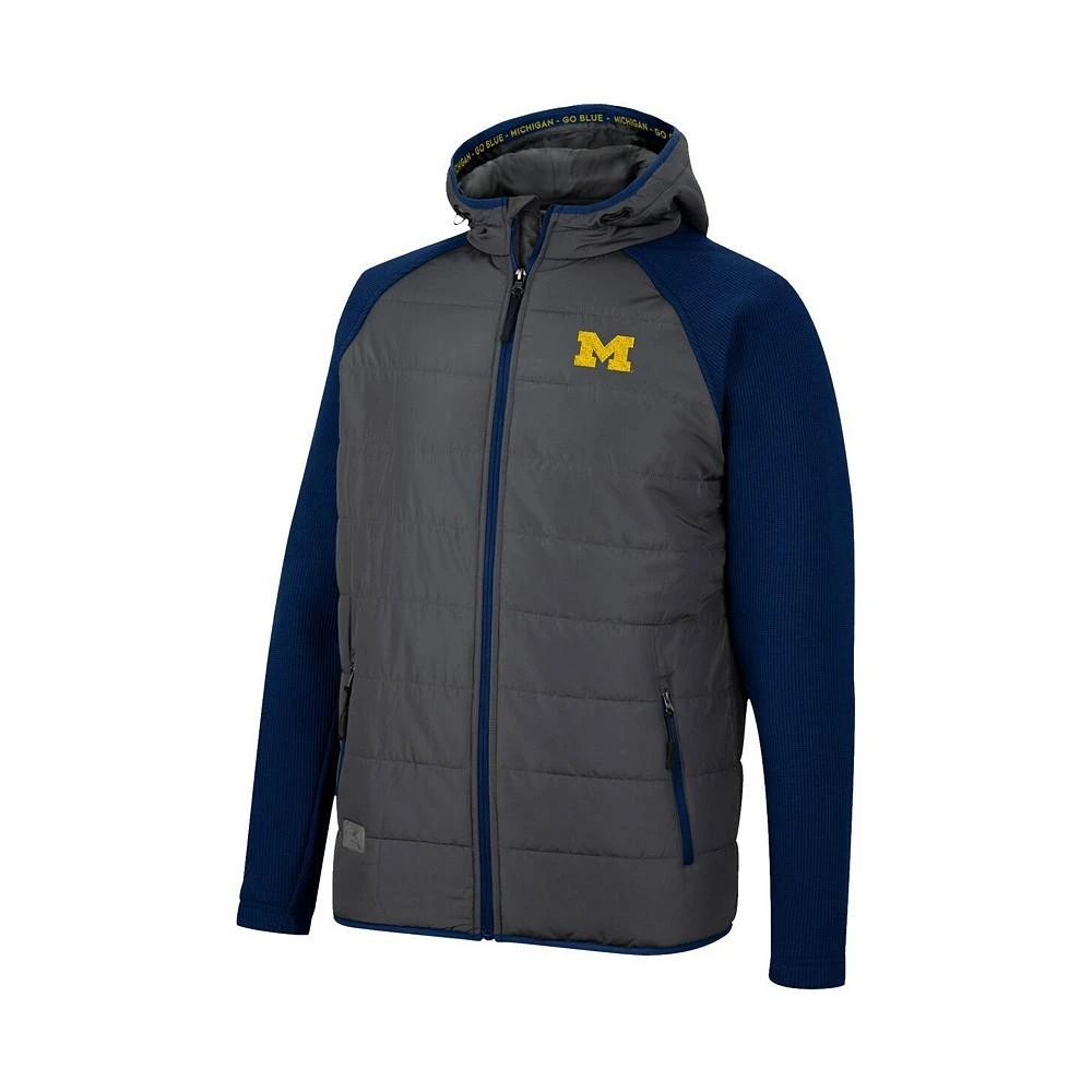 商品Colosseum|Men's Charcoal, Navy Michigan Wolverines Good On You Raglan Full-Zip Jacket,价格¥601,第2张图片详细描述