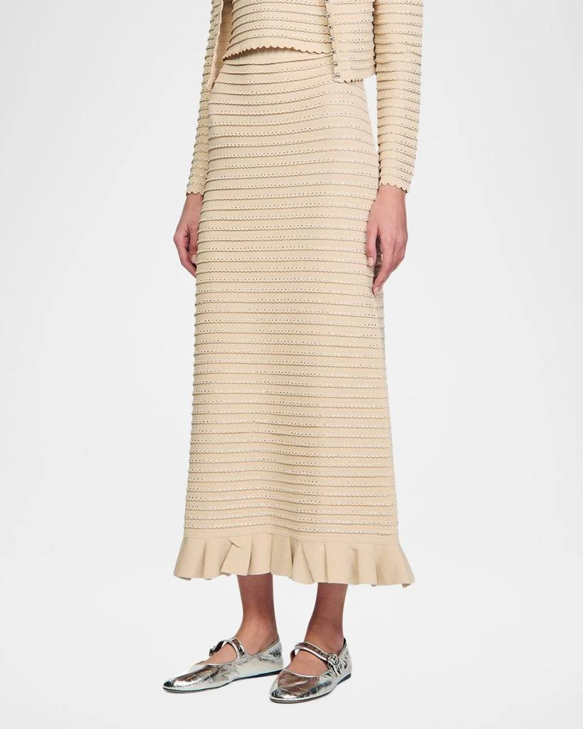商品Sandro|Merveilleuse Embellished Midi Skirt,价格¥3483,第4张图片详细描述