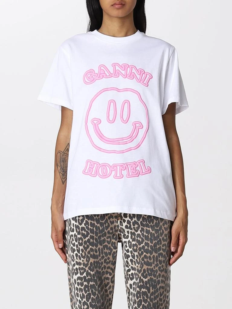 商品Ganni|Ganni cotton t-shirt with Smile print,价格¥765,第1张图片