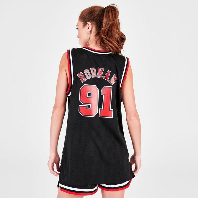 Women's Mitchell & Ness Chicago Bulls Alternate NBA Dennis Rodman Hardwood Classics 1997-98 Swingman Jersey商品第1张图片规格展示