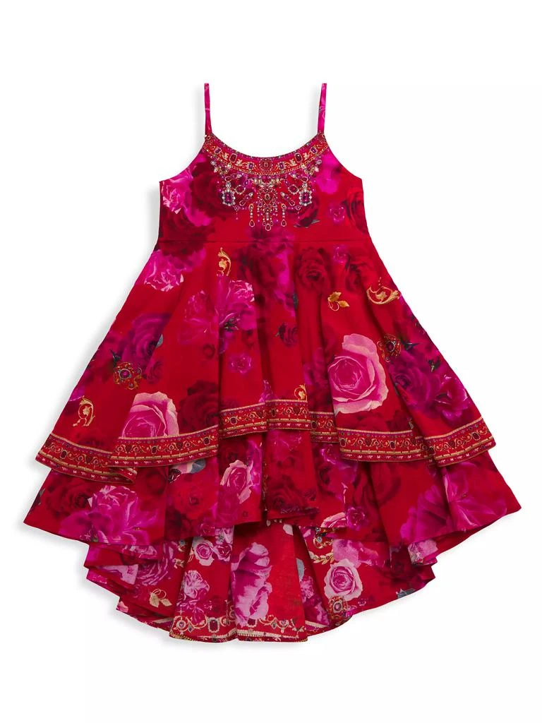 商品Camilla|Little Girl's &amp; Girl's Italian Rosa Roundneck Tiered Dress,价格¥556,第2张图片详细描述