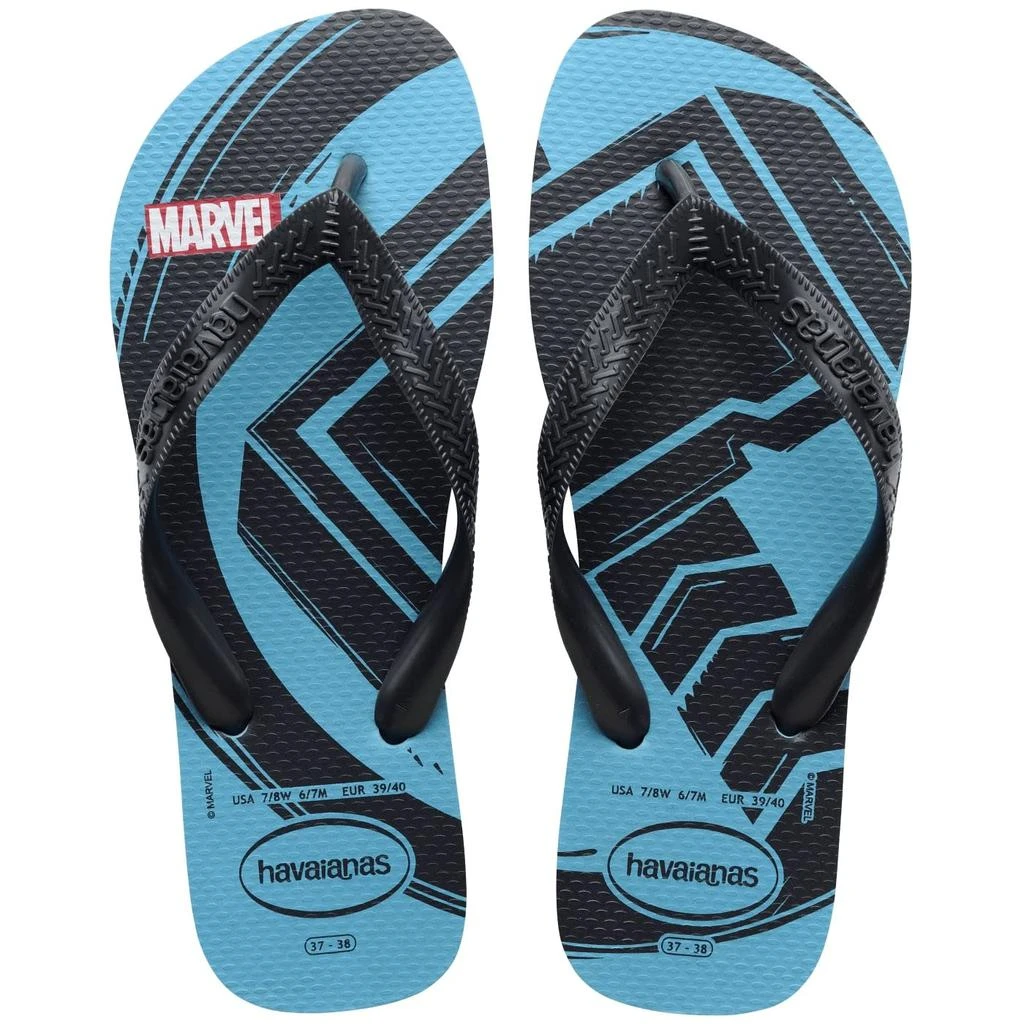商品Havaianas|Top Marvel Logomania Flip Flop Sandal (Toddler/Little Kid/Big Kid),价格¥89,第1张图片