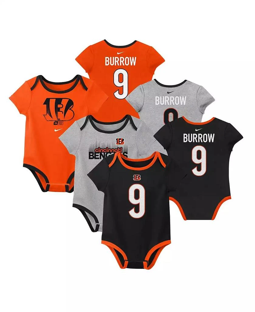 商品NIKE|Baby Boys and Girls Joe Burrow Cincinnati Bengals Three-Pack Bodysuit Set,价格¥312,第1张图片