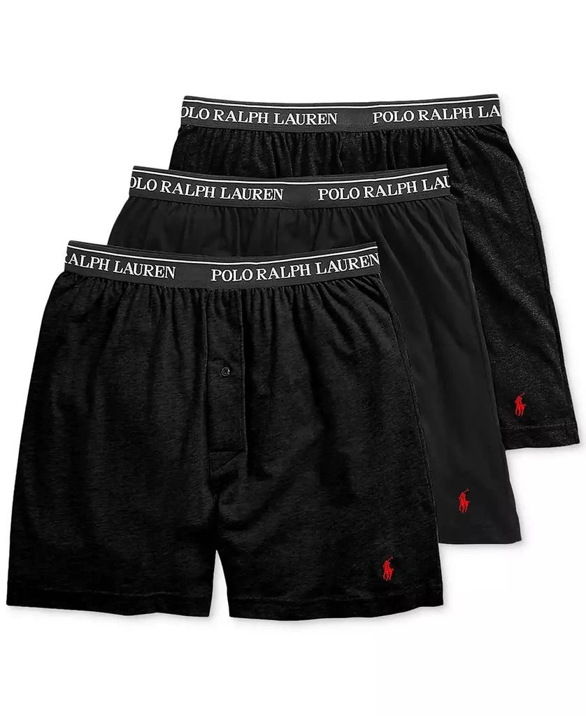 商品Ralph Lauren|Men's 3-Pack. Cotton Classic Knit Boxers,价格¥376,第1张图片