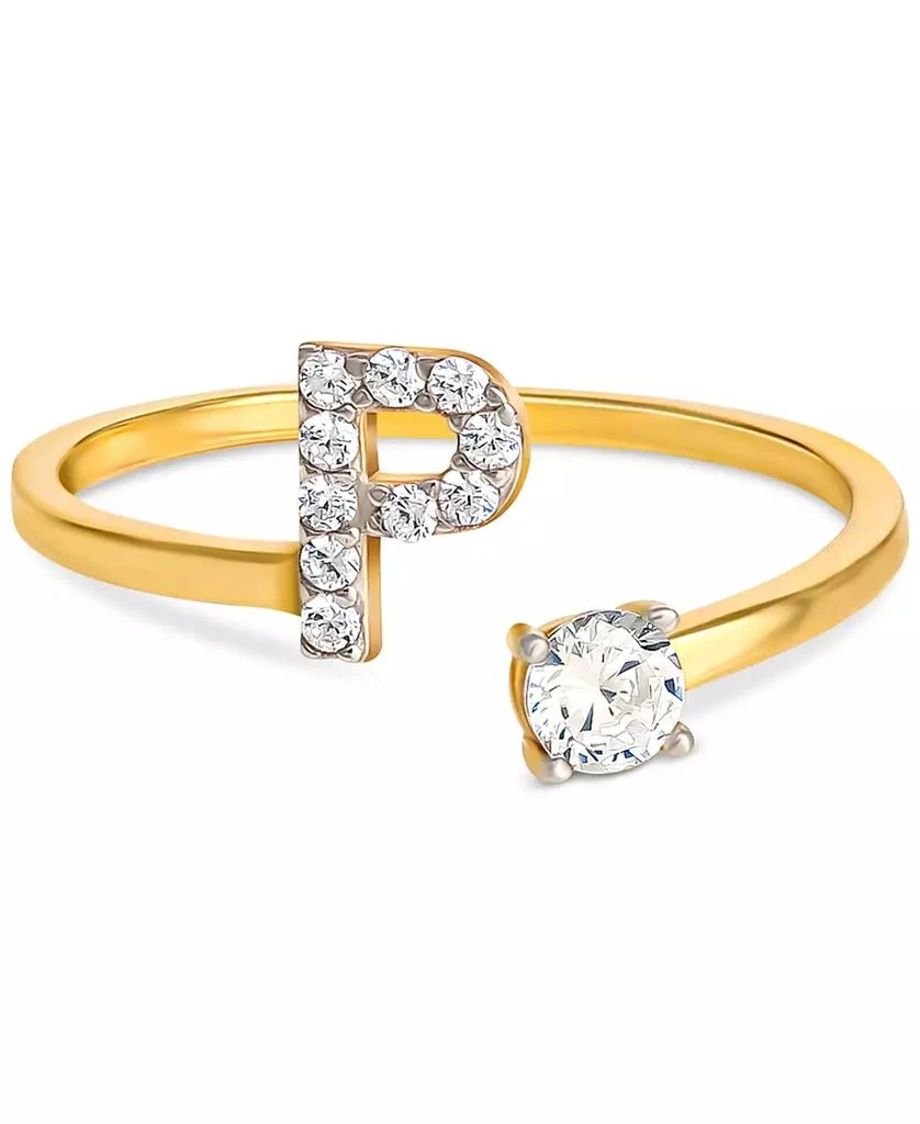 商品Giani Bernini|Cubic Zirconia Initial Wrap Ring in 18k Gold-Plated Sterling Silver, Created for Macy's,价格¥174,第1张图片