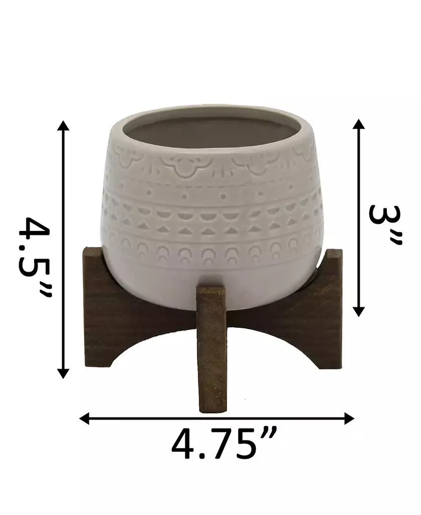 商品Flora Bunda|Mayan Ceramic Planter on Stand, 4.75",价格¥243,第2张图片详细描述