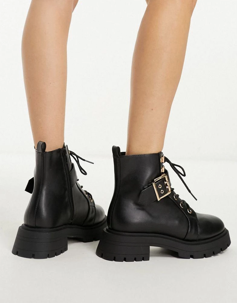 商品ASOS|ASOS DESIGN April lace up hiker boots in black,价格¥317,第4张图片详细描述