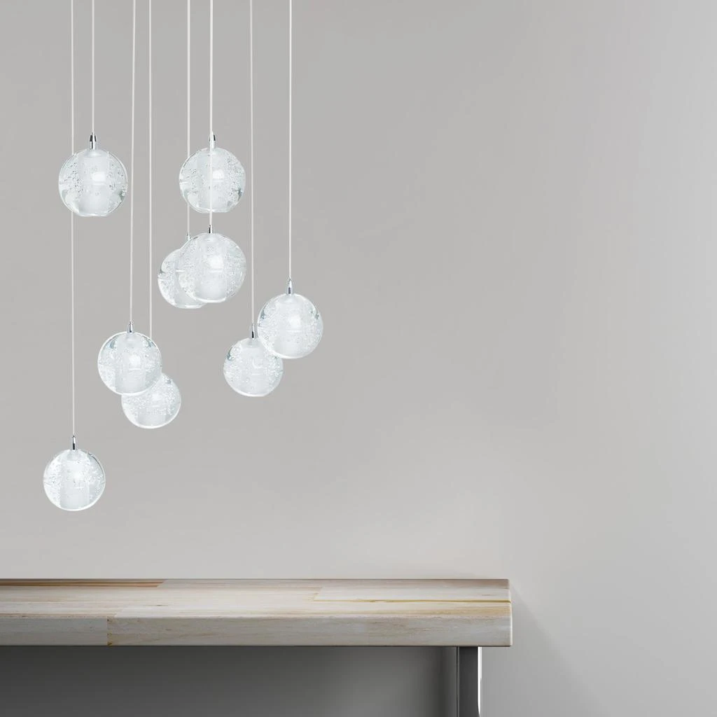 商品Finesse Decor|9 light Crystal Spheres Chandelier  // Round Chrome Canopy,价格¥5422,第3张图片详细描述