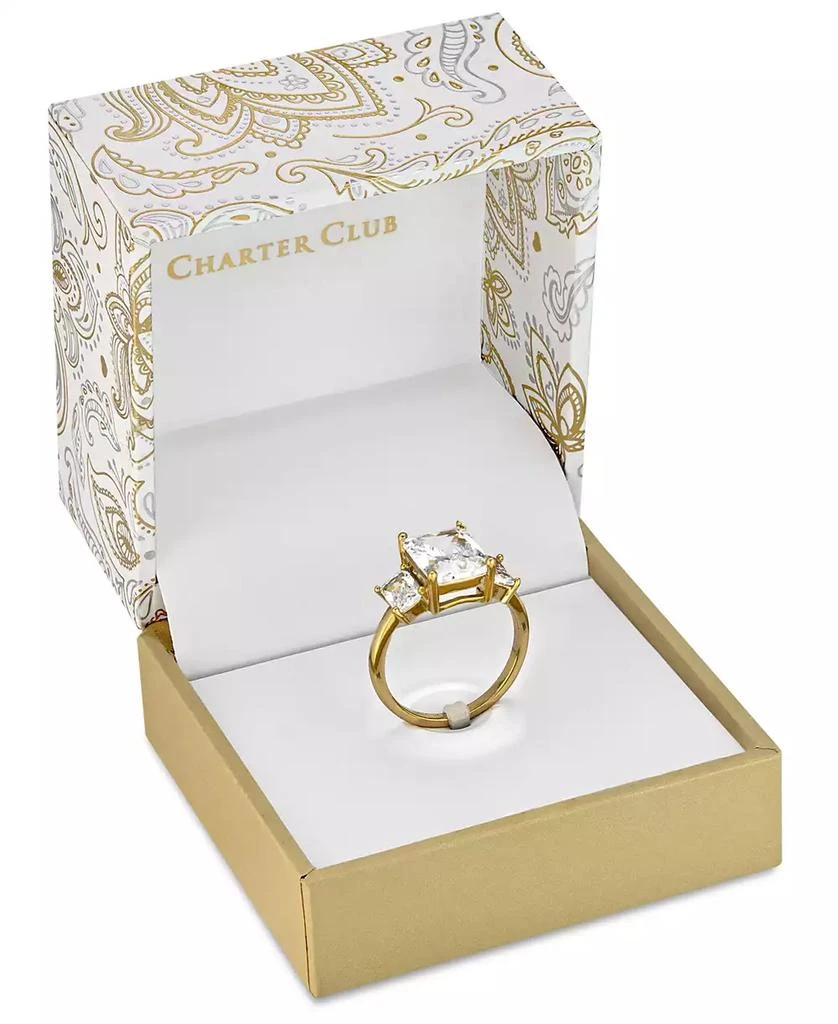 商品Charter Club|Gold-Plate Emerald-Crystal Triple Stone Ring, Created for Macy's,价格¥80,第3张图片详细描述