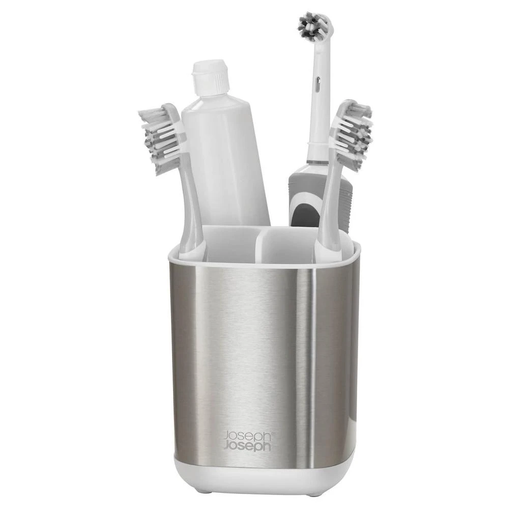 商品Joseph Joseph|Joseph Joseph EasyStore Steel Toothbrush Caddy - Steel,价格¥154,第1张图片