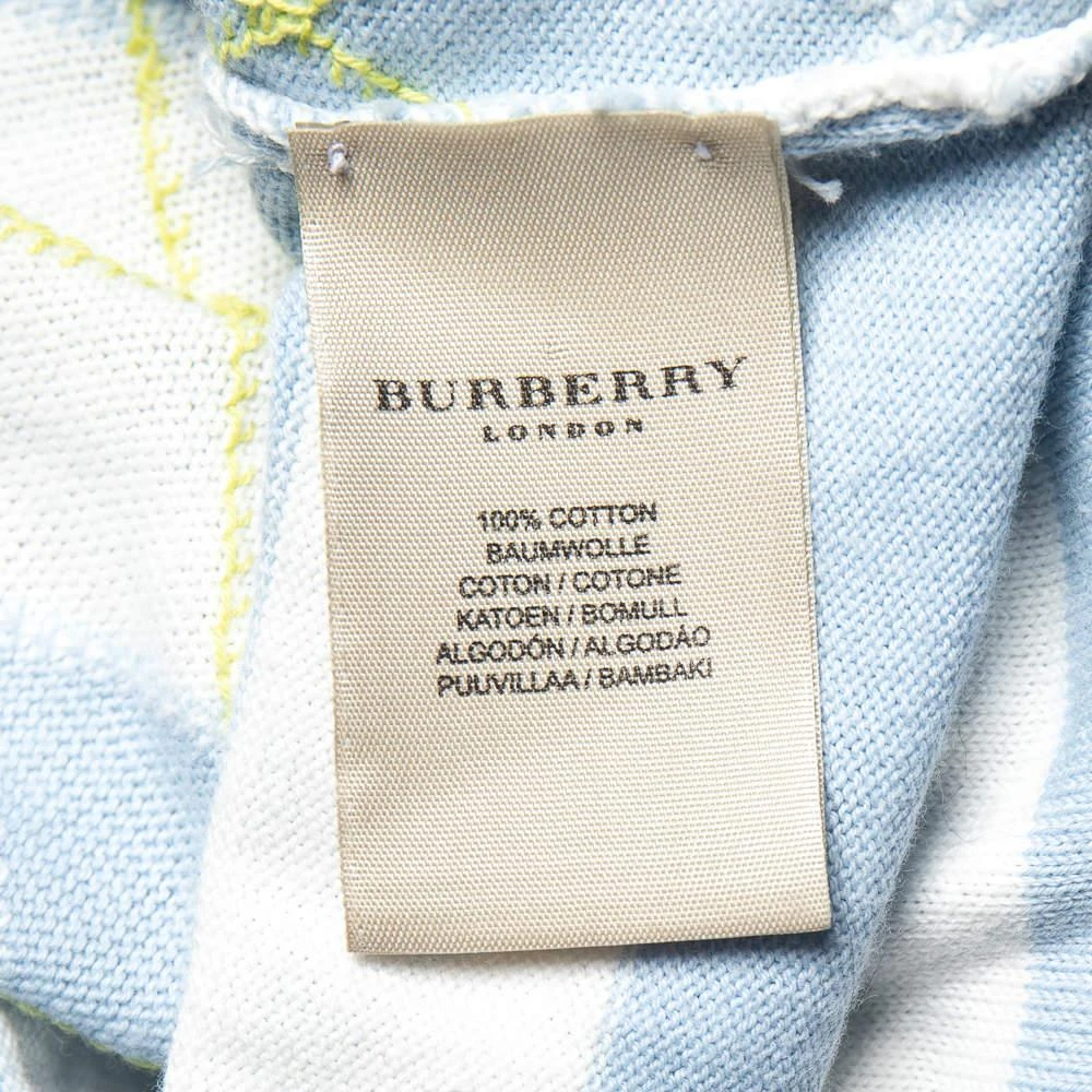 Burberry White Argyle Cotton Knit Cropped Cardigan S 商品