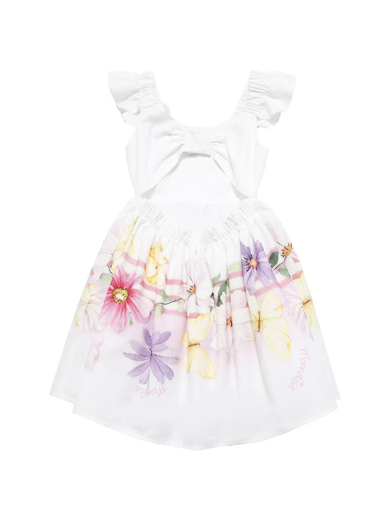 商品MONNALISA|Flower Print Cotton Poplin Dress,价格¥1021,第2张图片详细描述