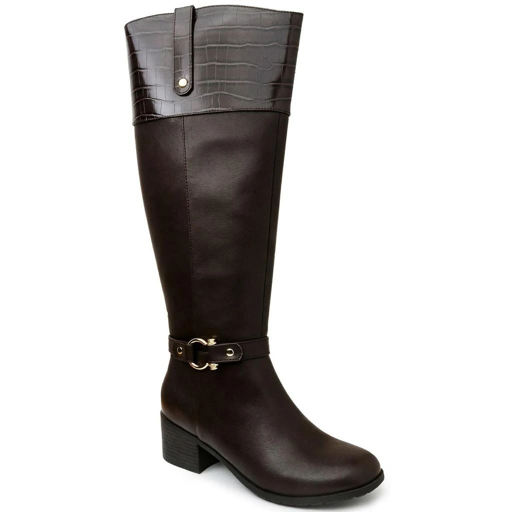 商品Karen Scott|Karen Scott Womens Vickyy Faux Leather Embossed Knee-High Boots,价格¥238,第1张图片