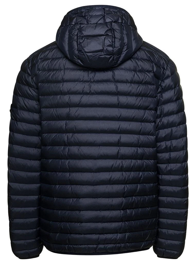 Stone Island Black Compass Motif Padded Jacket In Polyammide Man