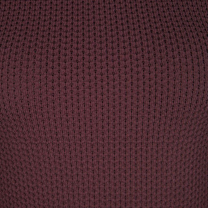 商品[二手商品] Alexander Wang|Alexander Wang Burgundy Textured Knit Fitted Sweater S,价格¥788,第6张图片详细描述