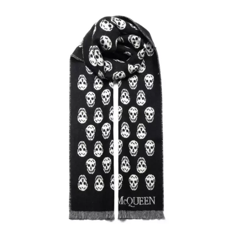 商品Alexander McQueen|ALEXANDER MCQUEEN 拼色中性围巾 624425-4200Q-1078,价格¥1147,第1张图片