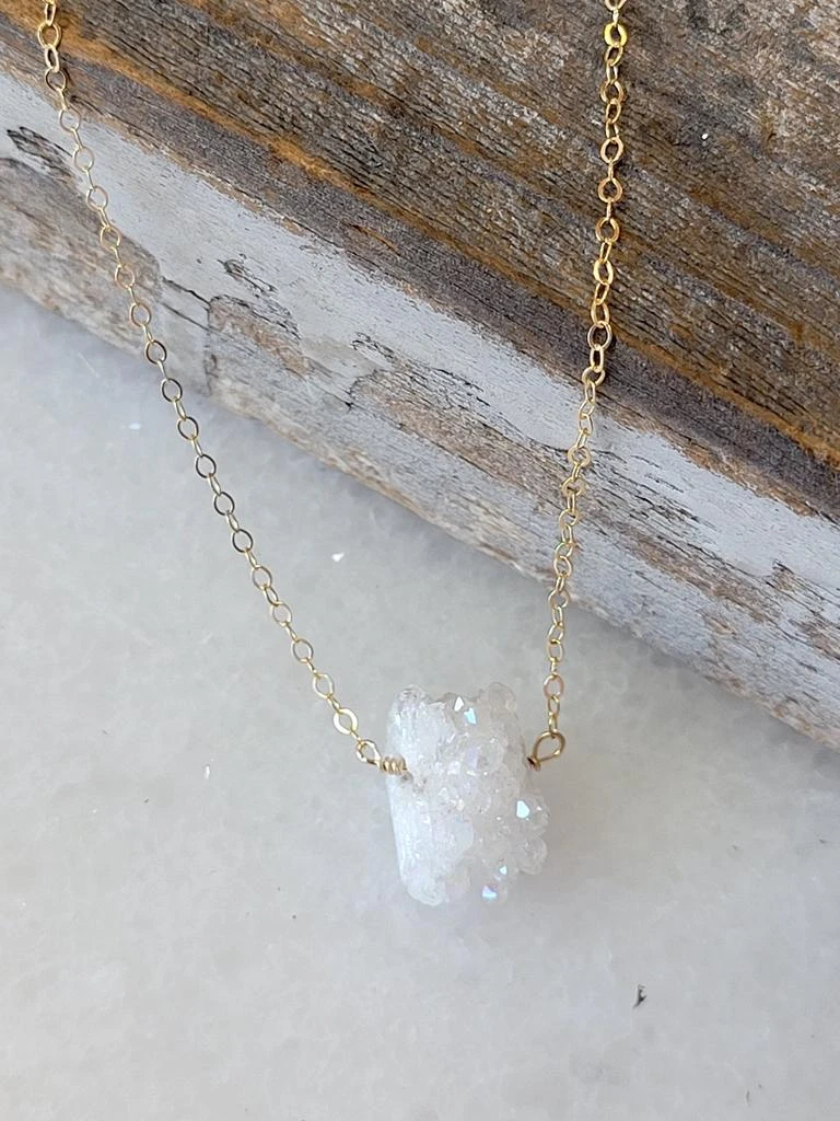 商品A Blonde and Her Bag Jewelry|White Stalactite Druzy Necklace in Gold,价格¥542,第2张图片详细描述